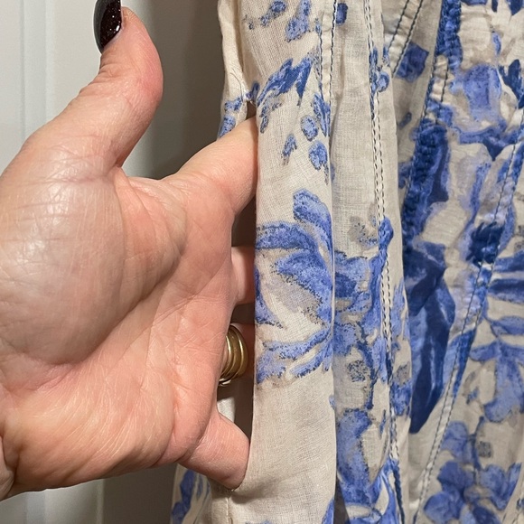 Free People Sully Mini Dress Womens XS Boho Coquette Floral Slit Sleeve Flare - Picture 6 of 15